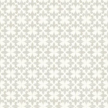 Manhattan Comfort Gonesse Remy Light Grey Fleur Tile 33 ft L X 205 in W Wallpaper BR4072-70034